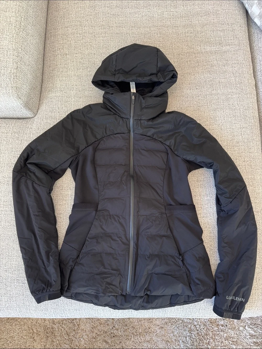 lululemon athletica Black Hooded Puffer Jacket